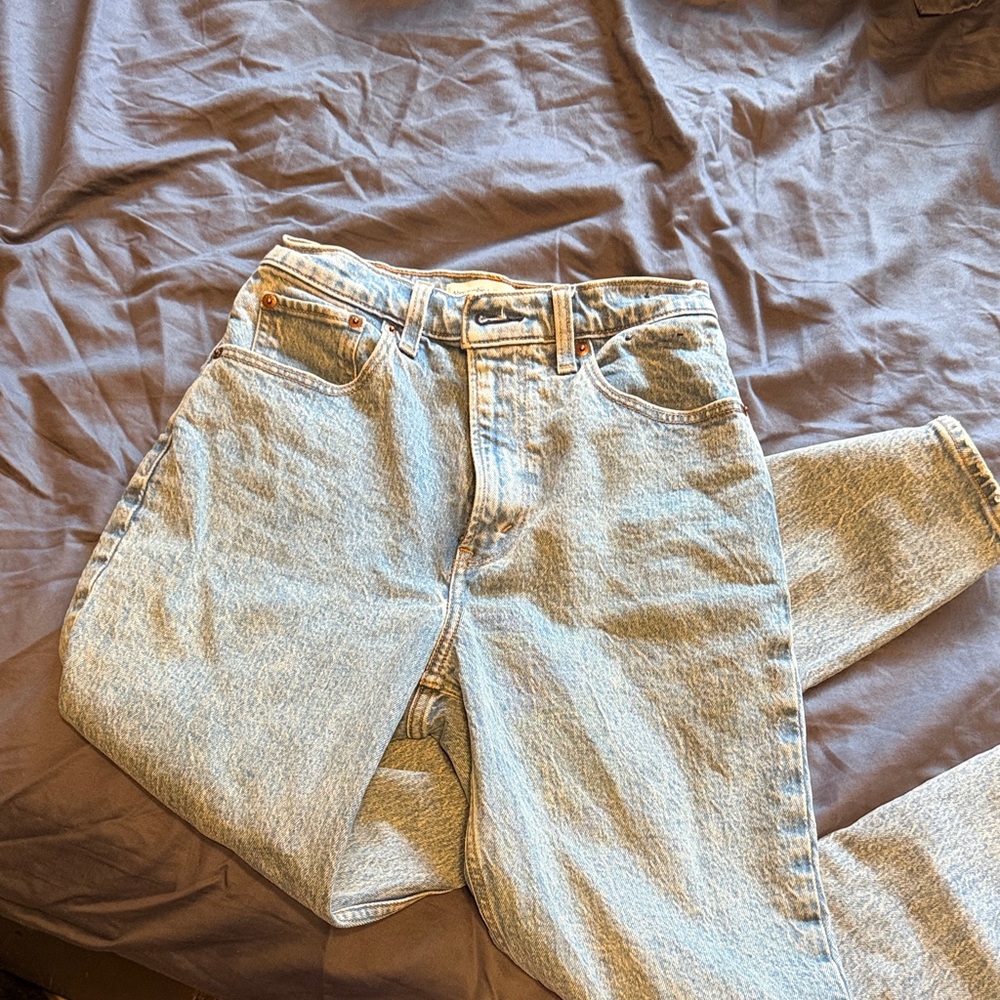 A&F Ultra High Rise Straight Leg Jeans